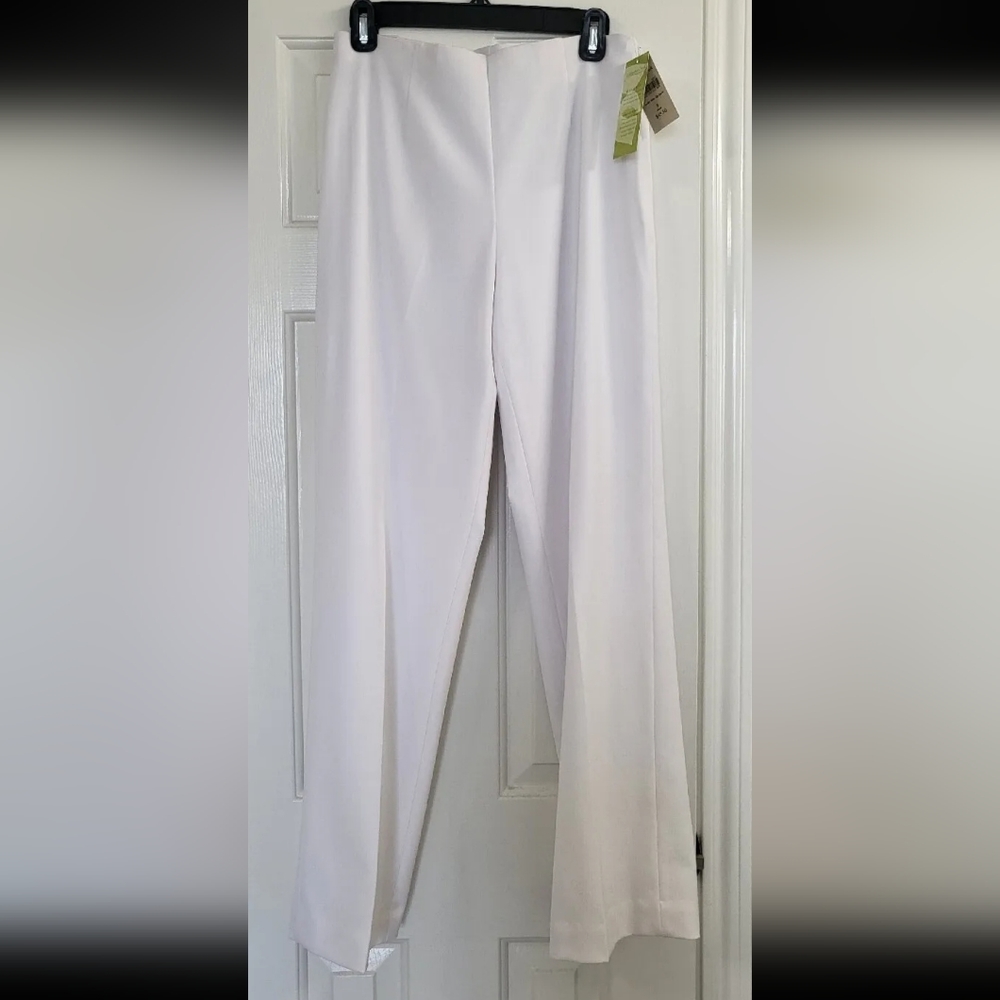 Coldwater Creek Holly Side Zip Pants in White Size 8